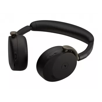 Jabra Evolve3 65 Flex Headset mit Link 390a USB-Adapter, Microsoft Teams zertifiziert, kabelloses Bluetooth, Hybrid-ANC, Schwarz