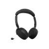 Jabra Evolve3 65 Flex MS Wireless Bluetooth On-Ear Headset mit Link 390c Adapter, Schwarz