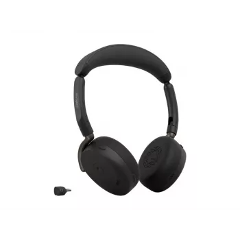 Jabra Evolve3 65 Flex MS Wireless Bluetooth On-Ear Headset mit Link 390c Adapter, Schwarz