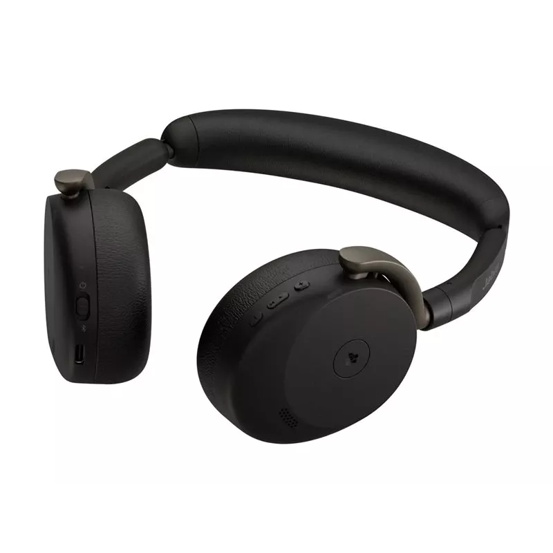 Jabra Evolve3 65 Flex MS Wireless Bluetooth On-Ear Headset mit Link 390c Adapter, Schwarz