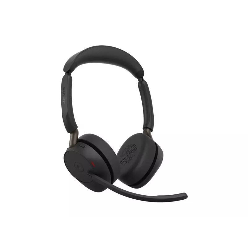 Jabra Evolve3 65 Stereo Link 390a MS Kabelloses On-Ear-Headset mit Bluetooth und USB-A-Adapter, optimiert für Microsoft Teams, Schwarz