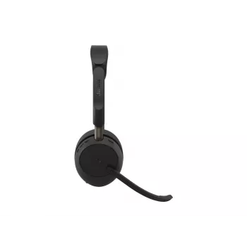 Jabra Evolve3 65 Stereo kabelloses Bluetooth-Headset mit Link 390a USB-A-Adapter und Ladestation – Microsoft Teams-zertifiziert, On-Ear, geräuschunterdrückendes Mikrofon, 37h Akku