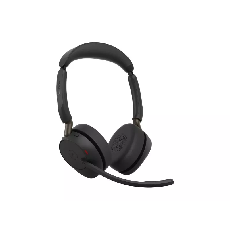 Jabra Evolve3 65 Stereo kabelloses Bluetooth-Headset mit Link 390a USB-A-Adapter und Ladestation – Microsoft Teams-zertifiziert, On-Ear, geräuschunterdrückendes Mikrofon, 37h Akku