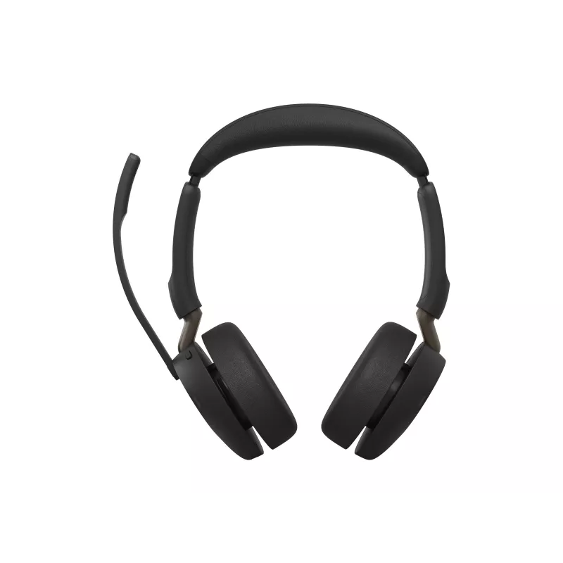 Jabra Evolve3 65 Stereo Wireless-Headset mit Link 380c USB-C-Adapter und Ladestation, Schwarz