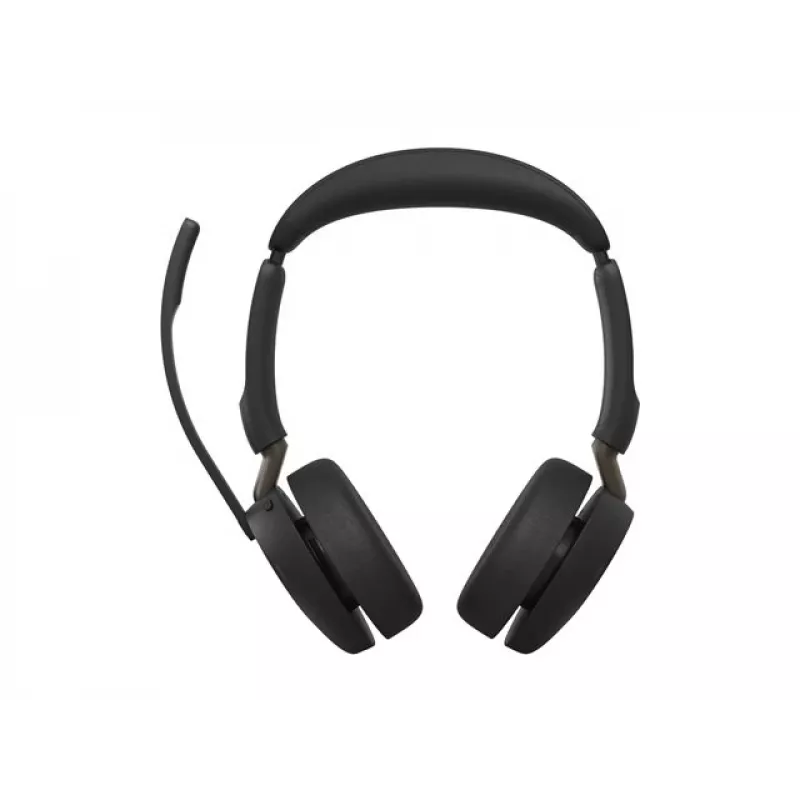 Jabra Evolve3 65 Stereo Wireless-Headset mit Link 380c USB-C-Adapter und Ladestation, Schwarz