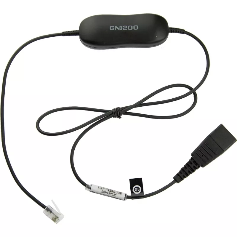 Jabra Smart Cord QD auf RJ9 Headset-Kabel für Cisco IP Phone 78XX Serie, Schwarz, Spiralkabel, 0,4 m bis 2 m