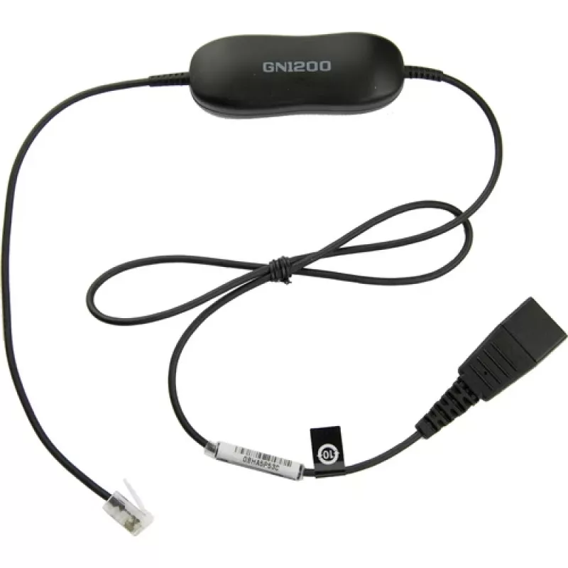 Jabra Smart Cord QD auf RJ9 Headset-Kabel für Cisco IP Phone 78XX Serie, Schwarz, Spiralkabel, 0,4 m bis 2 m