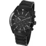 JACQUES LEMANS KC-104B Unisex Analog-Quarzuhr 44mm schwarzes Zifferblatt echtes Lederband