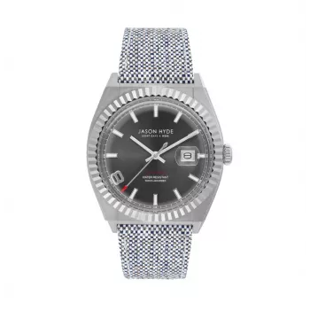 JASON HYDE MAN JH30001 40mm Quarz Uhr Schwarzes Zifferblatt Schwarzes Stoffarmband