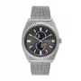 JASON HYDE MAN JH41005 40mm Quarz Edelstahl Leder Herrenuhr Schwarz