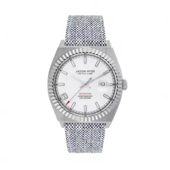 Jason Hyde Herren JH30000 Analog-Quarzuhr 40mm Edelstahl schwarzes Zifferblatt echtes Lederarmband