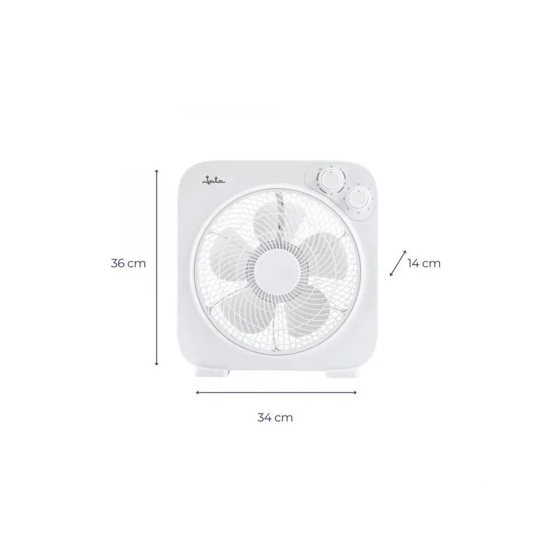 JATA JVVS3116 Standventilator, 45 W, 40 cm, 3 Geschwindigkeiten, oszillierend, Weiß