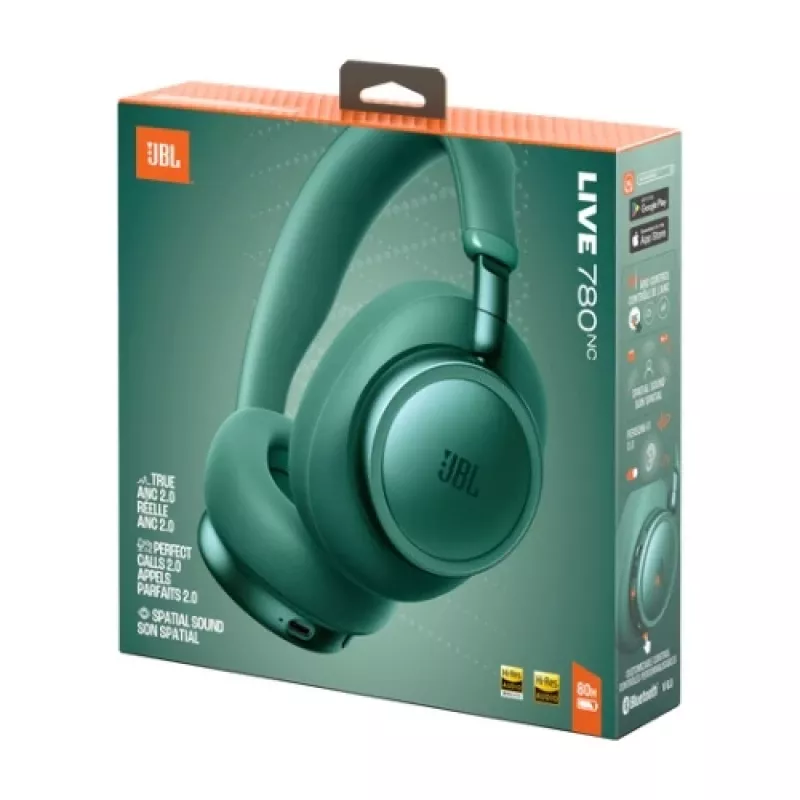 JBL Live 780NC Kabellose Over-Ear-Kopfhörer mit adaptiver Geräuschunterdrückung, Bluetooth 5.3, 65h Akku, Grün