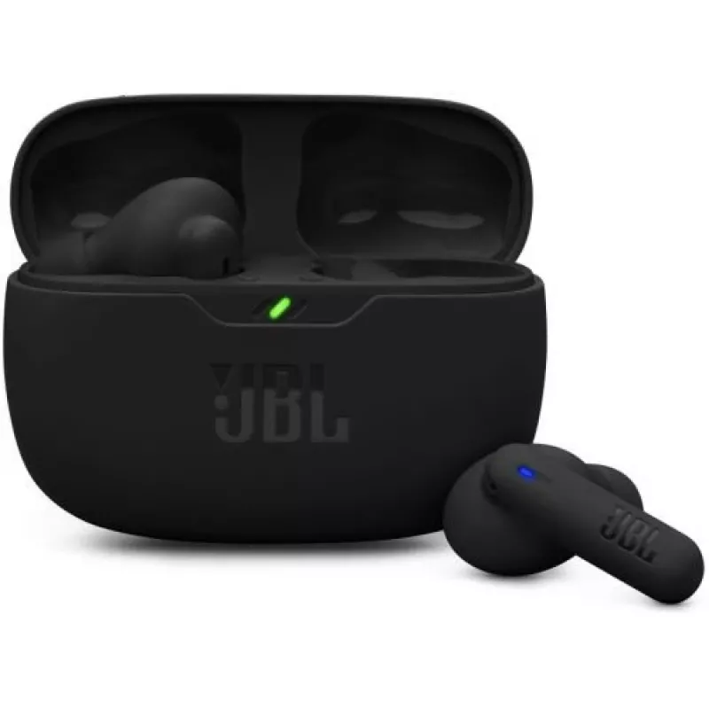 JBL Vibe Beam 2 True Wireless Bluetooth In-Ear Kopfhörer mit tiefem Bass, IP54 Wasserbeständigkeit, 32 Stunden Akkulaufzeit und Dual-Mikrofonen - Schwarz