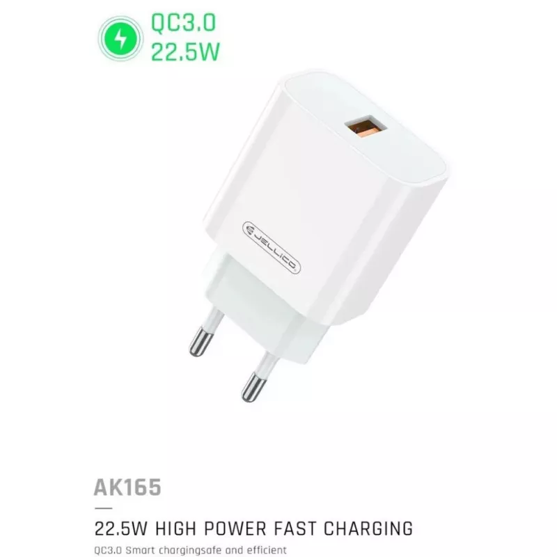Jellico AK-165 USB 22.5W QC 3.0 Smart Fast Charger 1x USB (5-12V) Weiß