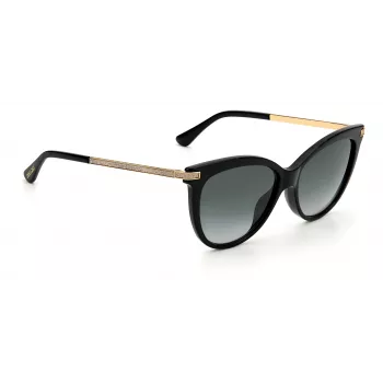 JIMMY CHOO AXELLEGS8079O Damen Butterfly-Cat-Eye-Sonnenbrille - Schwarzer Rahmen, graue Verlaufsgläser 56/16/145 mm
