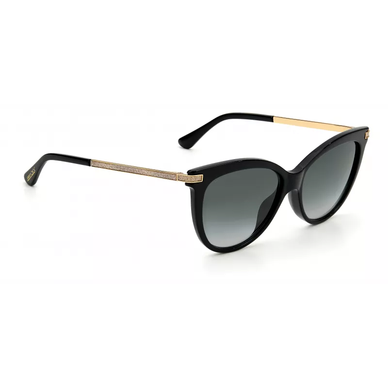 JIMMY CHOO AXELLEGS8079O Damen Butterfly-Cat-Eye-Sonnenbrille - Schwarzer Rahmen, graue Verlaufsgläser 56/16/145 mm