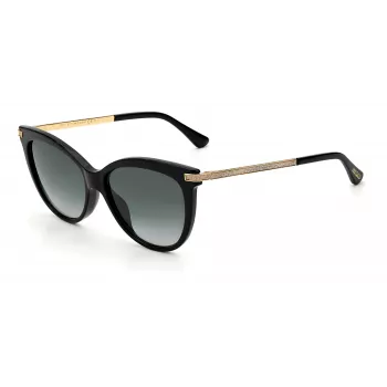 JIMMY CHOO AXELLEGS8079O Damen Butterfly-Cat-Eye-Sonnenbrille - Schwarzer Rahmen, graue Verlaufsgläser 56/16/145 mm