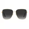 JIMMY CHOO HESTER-S-2M2 Damen-Sonnenbrille - Schwarzer Rahmen, grau verlaufende Gläser, 59 mm