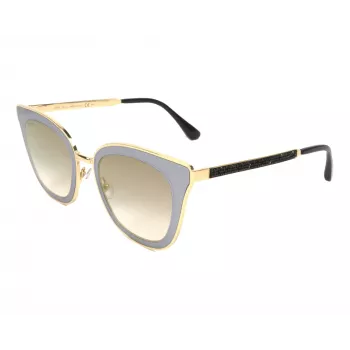 JIMMY CHOO LORYS492M2FQ Damen Katzenaugen-Sonnenbrille Havana Braun Verlauf 49mm