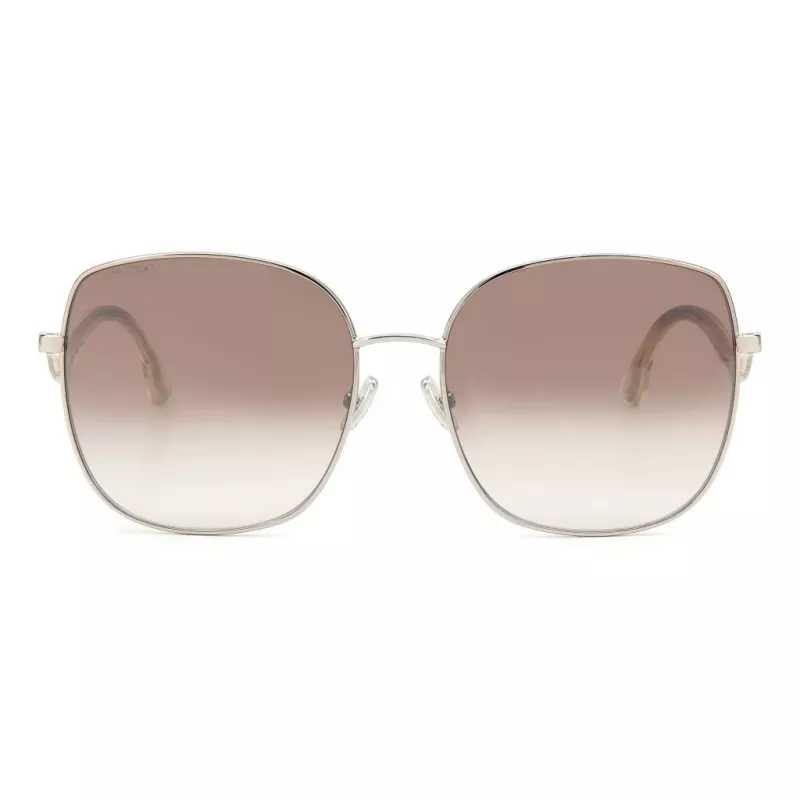 JIMMY CHOO Mamie-S 3YG Damen Butterfly Sonnenbrille Goldfarbener Metallrahmen Braune Verlaufsgläser 60/17/145 mm