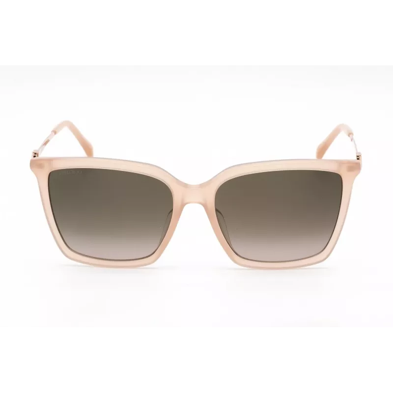 JIMMY CHOO TOTTA-G-S-FWM Damen-Sonnenbrille - Schwarzer Acetatrahmen, graue Verlaufsgläser, 56 mm