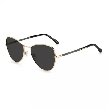 JIMMY CHOO Damen CAROLS2M2IR Cat Eye Sonnenbrille - Schwarzer Acetatrahmen, grau verlaufende Gläser 56/18/140 mm
