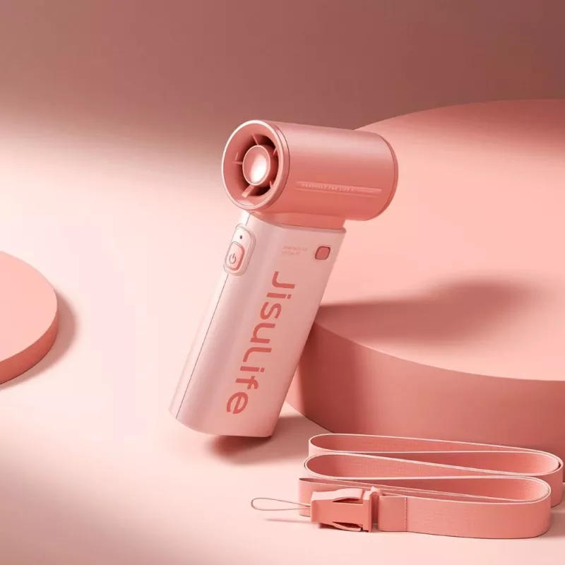 JISULIFE Handheld Fan Life9 5000mAh Portable USB Fan - Pink