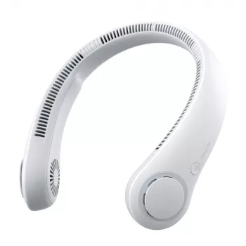 JISULIFE Neck Fan 3 Grey - Kabelloser tragbarer Halsventilator mit 4000mAh Akku, 5 Stufen, USB-C