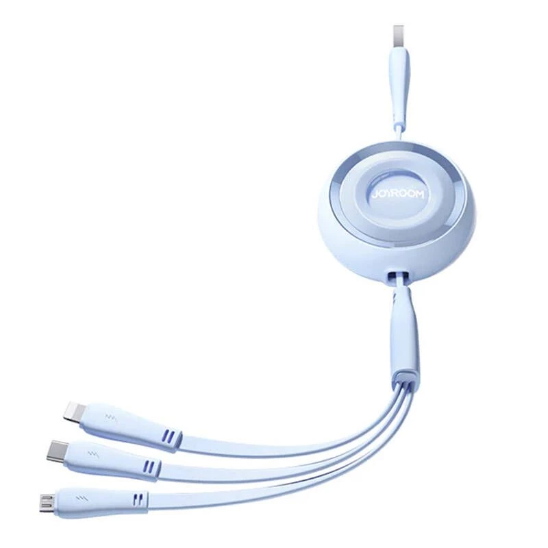 JOYROOM 3-in-1 Colorful USB zu USB-C/Lightning/Micro USB Kabel 3,5A, 1m (Blau)