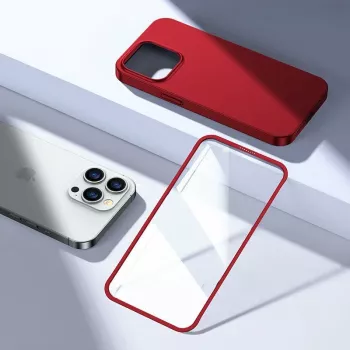 Joyroom 360 Full Case Vorder- und Rückseite für iPhone 13 Pro Max + gehärtete Glasschutzfolie Rot (JR-BP928 Rot)