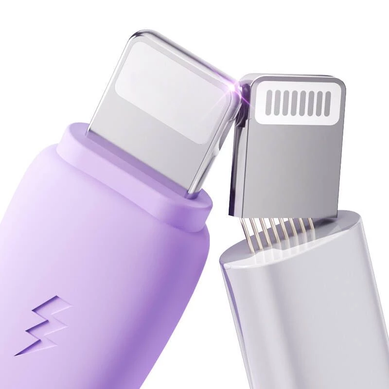 JOYROOM 3in1 Colorful USB to USB-C/Lightning/Micro USB Cable 3.5A, 1m (Purple)
