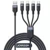 Joyroom 4-in-1 USB-A auf 2x Lightning / USB-C / Micro USB Ladekabel, 3,5A, 1,2m, Schwarz (A18 Serie)