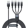 Joyroom 4-in-1 USB - Lightning/ Type-C/ Type-C/ Micro USB Kabel Multi-Color Series A18, 3,5A, 1,2m, Schwarz (S-1T4018A18c)