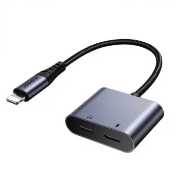 Joyroom Adapter DAC 2-in-1 Lightning auf Lightning/Lightning, 60W, 0,12m, Schwarz (JR-SY-L02)