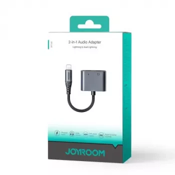 Joyroom Adapter DAC 2-in-1 Lightning auf Lightning/Lightning, 60W, 0,12m, Schwarz (JR-SY-L02)