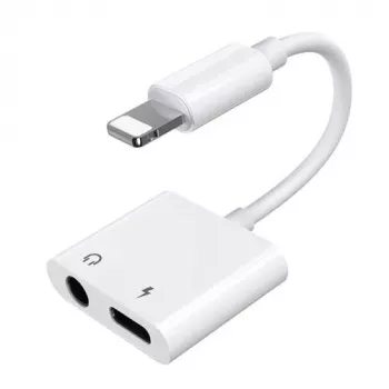 Joyroom Adapter Lightning auf Lightning/3.5mm Mini-Klinke, 0,12 m, Weiß (S-Y104)