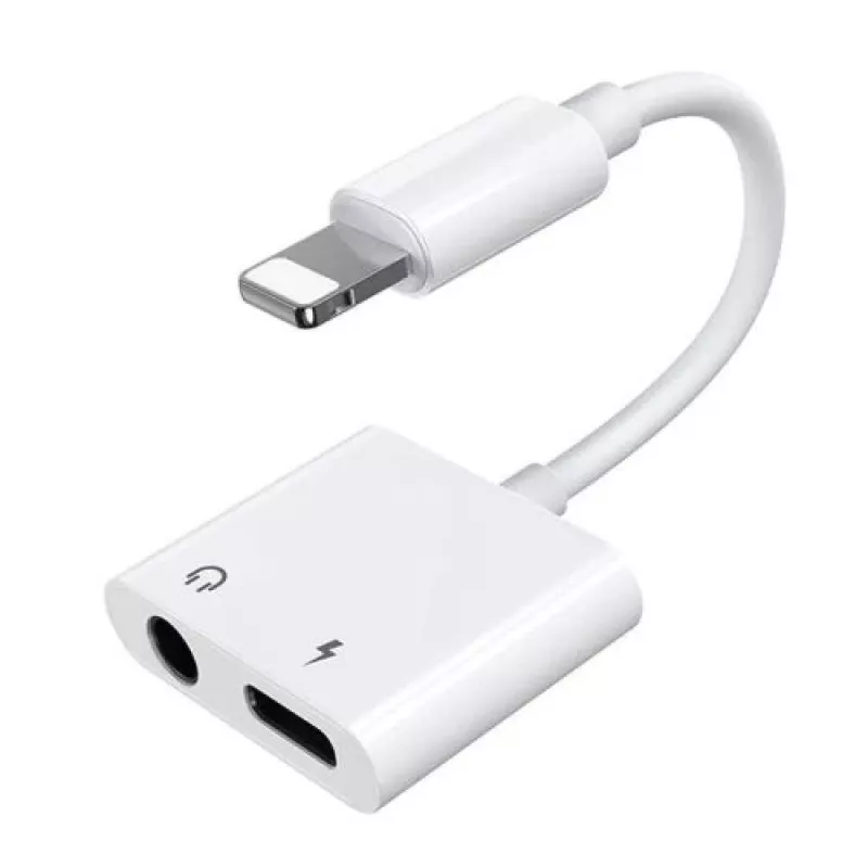 Joyroom Adapter Lightning auf Lightning/3.5mm Mini-Klinke, 0,12 m, Weiß (S-Y104)