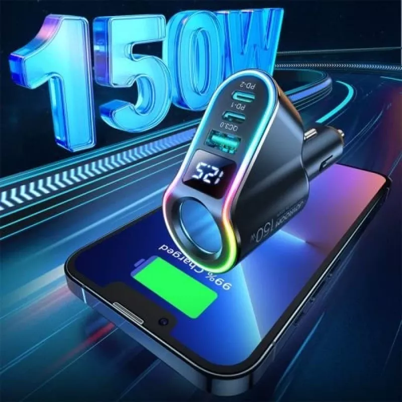 Joyroom Car Charger 4-in-1 Bluetooth FM Transmitter PD 150W Black (JR-CL21)