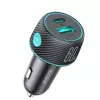 Joyroom Auto-Ladegerät U+C, QC 3.0, PD, 60W, RGB, Schwarz (JR-CCN01)