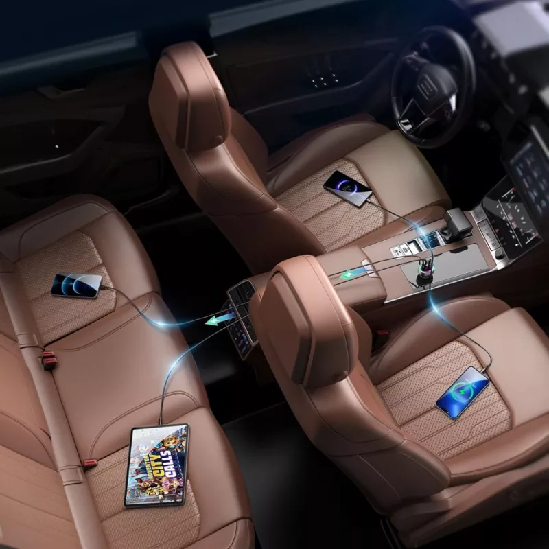 Joyroom CL29 70W 4-Port Auto-Ladegerät mit 2 USB-C und 2 USB-A, Schwarz