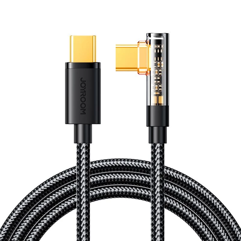 Joyroom Gaming Cable S-CC100A6 USB-C (Abgewinkelt) / USB-C (Gerade) 100W 1,2m - Schwarz