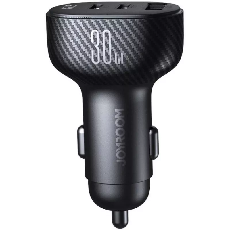 Joyroom JR-CCD04 Auto-Ladegerät 30W 2x USB-C USB-A mit Digitalanzeige - Schwarz