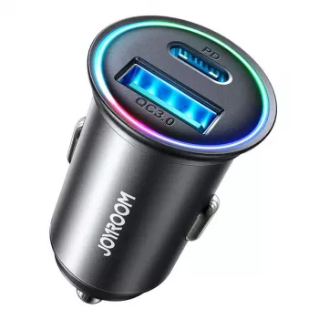 JOYROOM JR-CCN04 Mini Auto-Ladegerät 60W USB-C PD 3.0 & USB-A QC 3.0, Schwarz