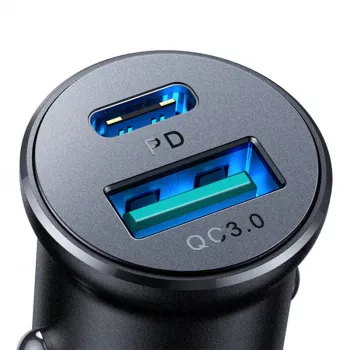 Joyroom JR-CCN05 Mini Auto-Ladegerät 30W USB-A USB-C Schwarz