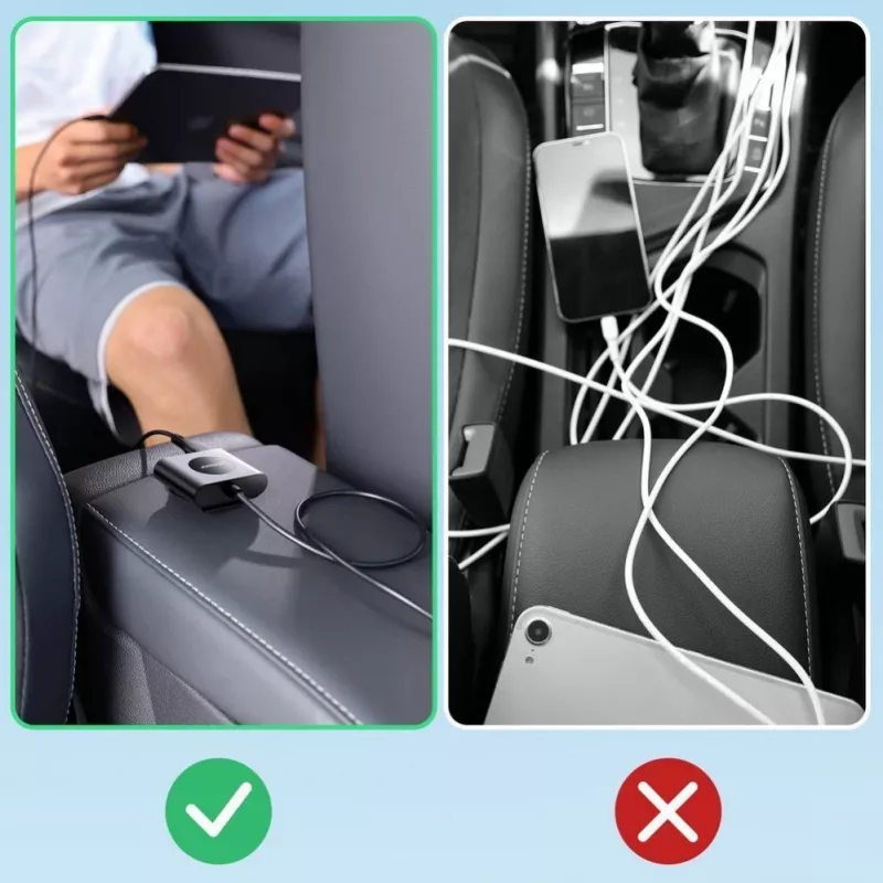 Joyroom JR-CL05 72W 5-Port Car Charger mit 2xPD und 2xQC3.0, 1,5m Kabel, Schwarz