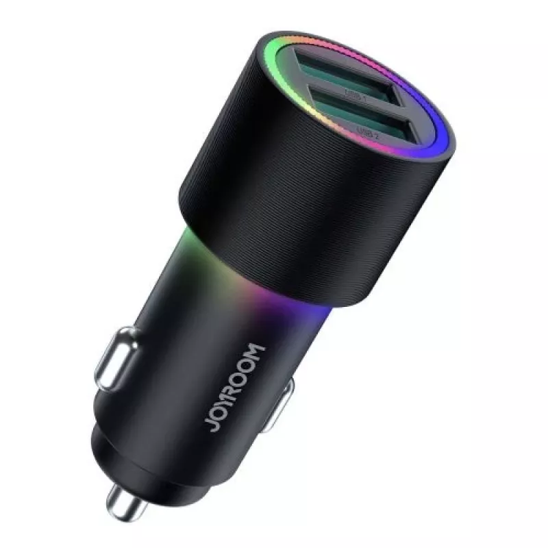 JOYROOM JR-CL10 Auto-Ladegerät 2x USB 24W LED-Hintergrundbeleuchtung Schwarz