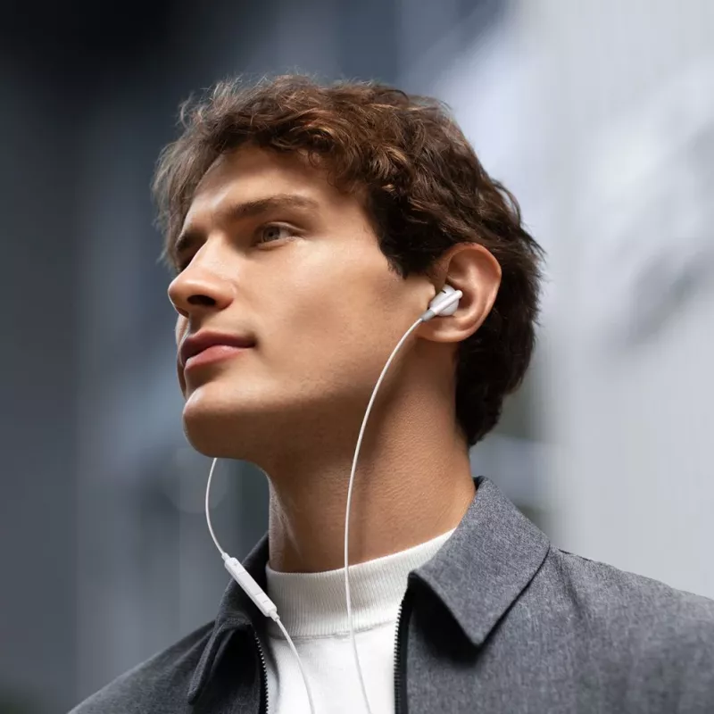 Joyroom JR-EW01 In-Ear Kabelgebundene Mini-Kopfhörer mit Fernbedienung - Weiß
