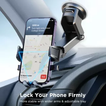 Joyroom JR-OK6 Handyhalterung fürs Auto - Saugnapf für Armaturenbrett & Windschutzscheibe - Universell für 4,7-7,2 Zoll Smartphones - 360° Drehung - Schwarz