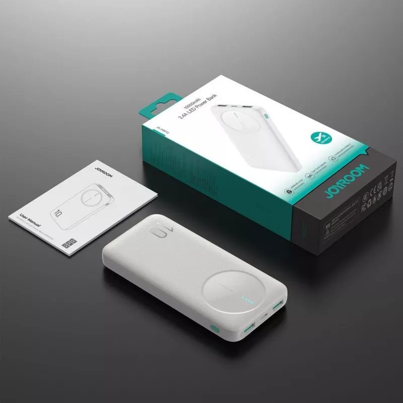 Joyroom JR-PBF12 Power Bank 10000mAh 2.4A Dual USB-A USB-C Weiß